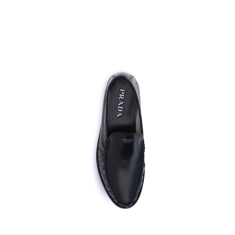 Black Calf Leather Bos Taurus Slip-On Loafers