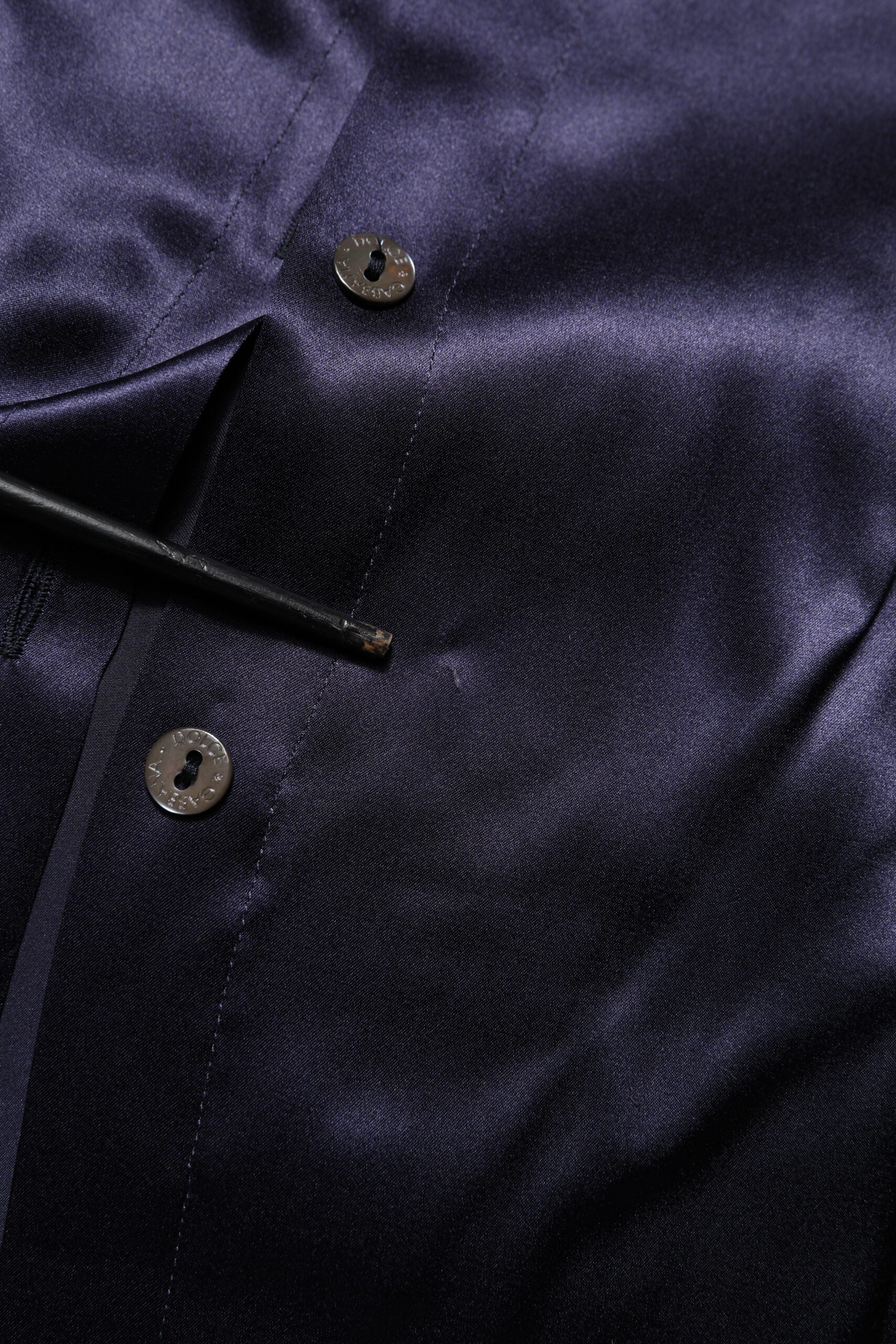 Dark Purple Silk Ascot Collared Blouse Top