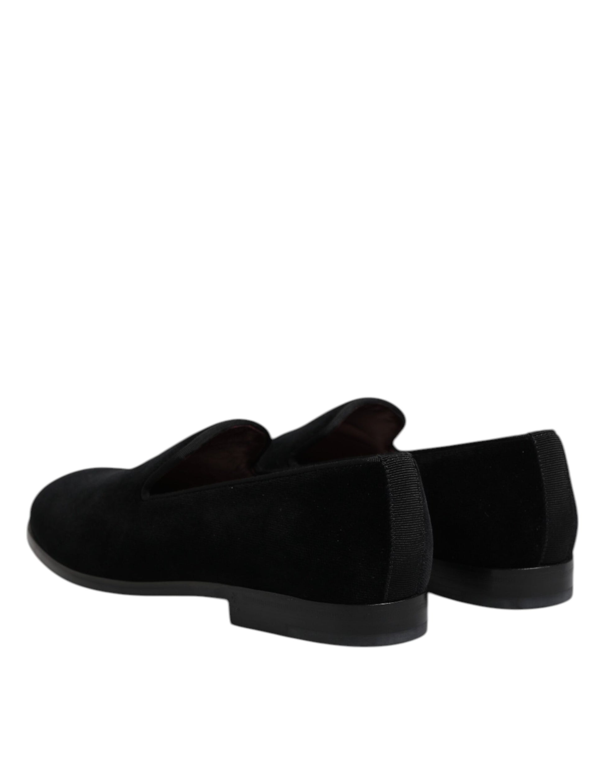 Black Velvet Slip On Loafers Formal Shoes
