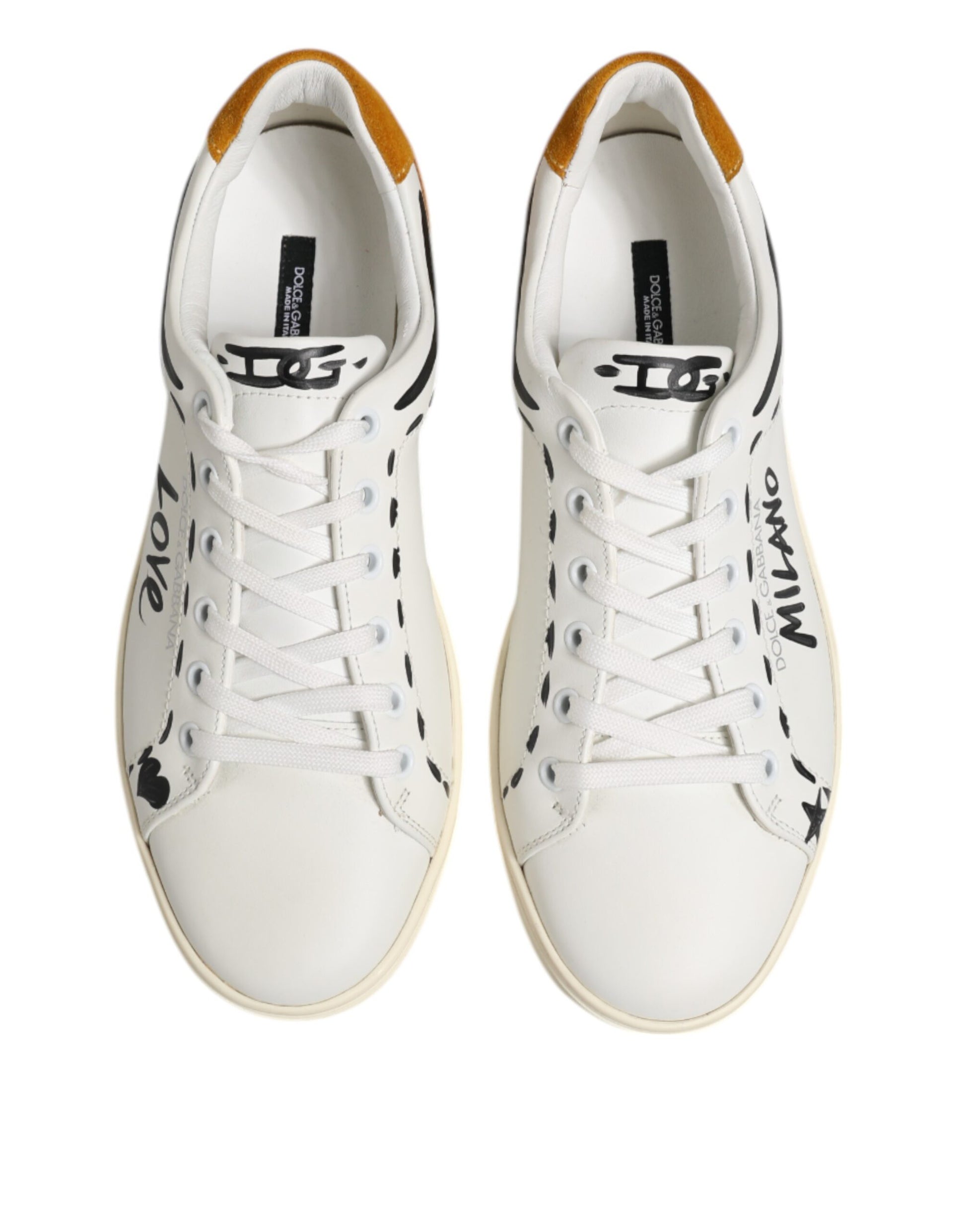 White Leather MILANO Low Top Sneakers Shoes
