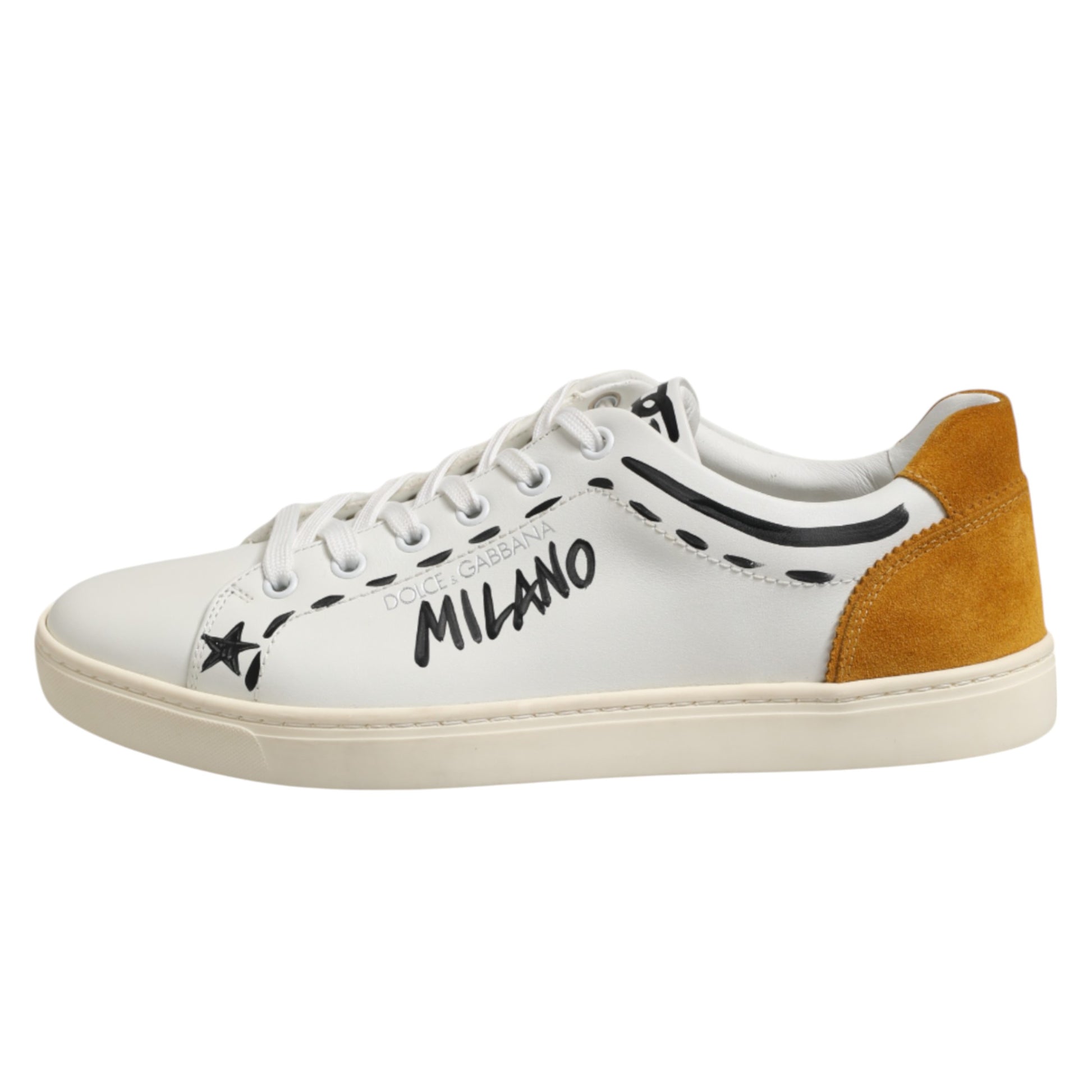 White Leather MILANO Low Top Sneakers Shoes