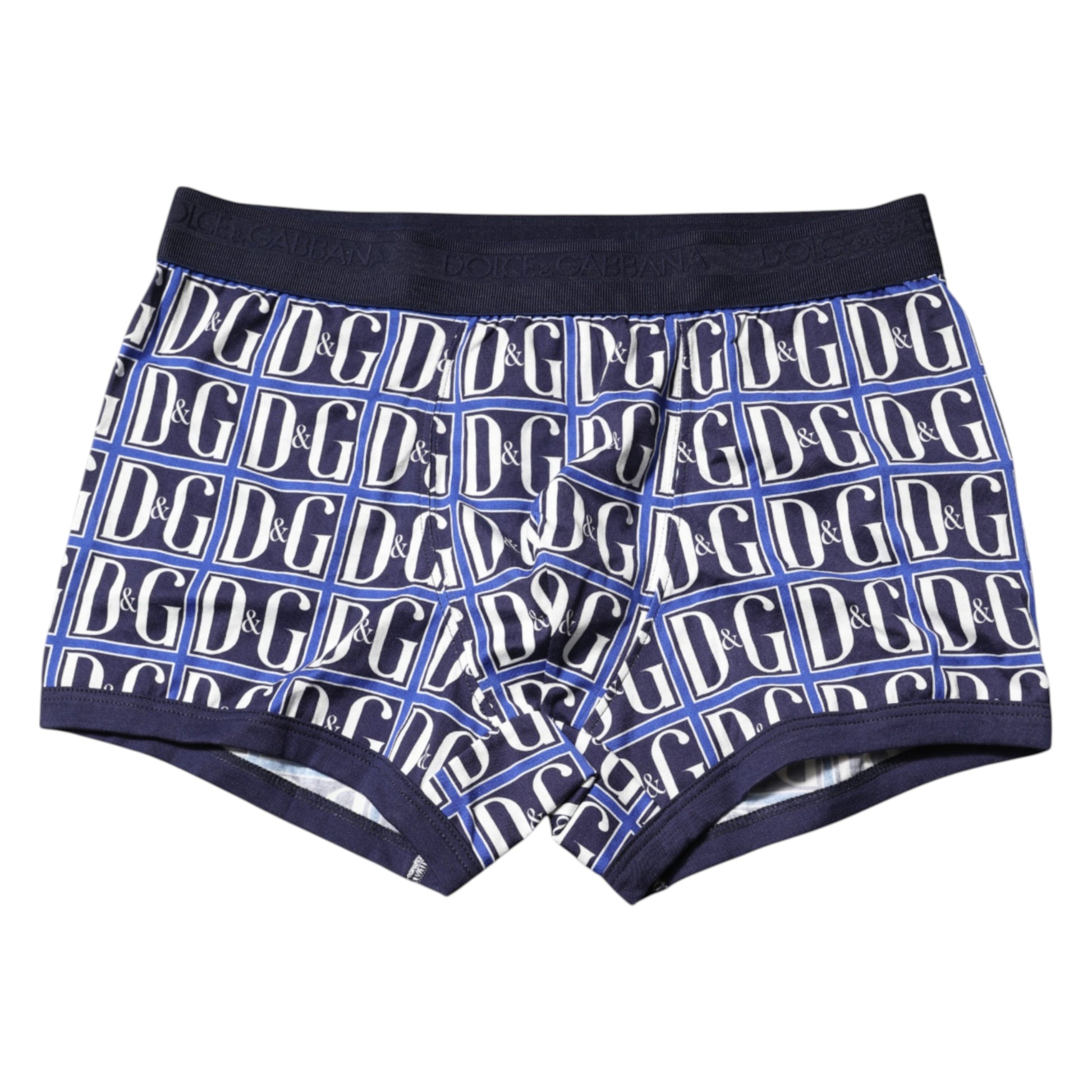 Blue Logo Print Regular Boxer Brief Underwear