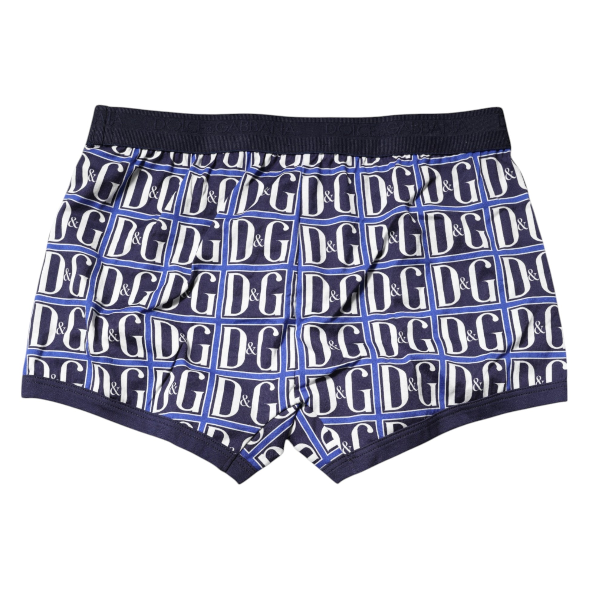 Blue Logo Print Regular Boxer Brief Underwear