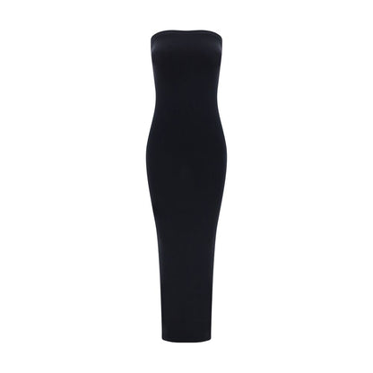 Black Cotton Casual Dress