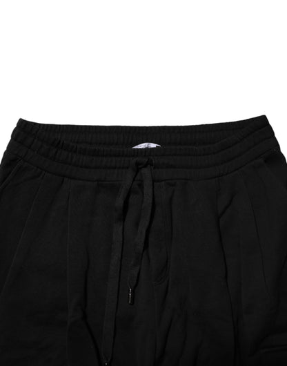 Black Cotton Logo Jogger Sweatpants Pants