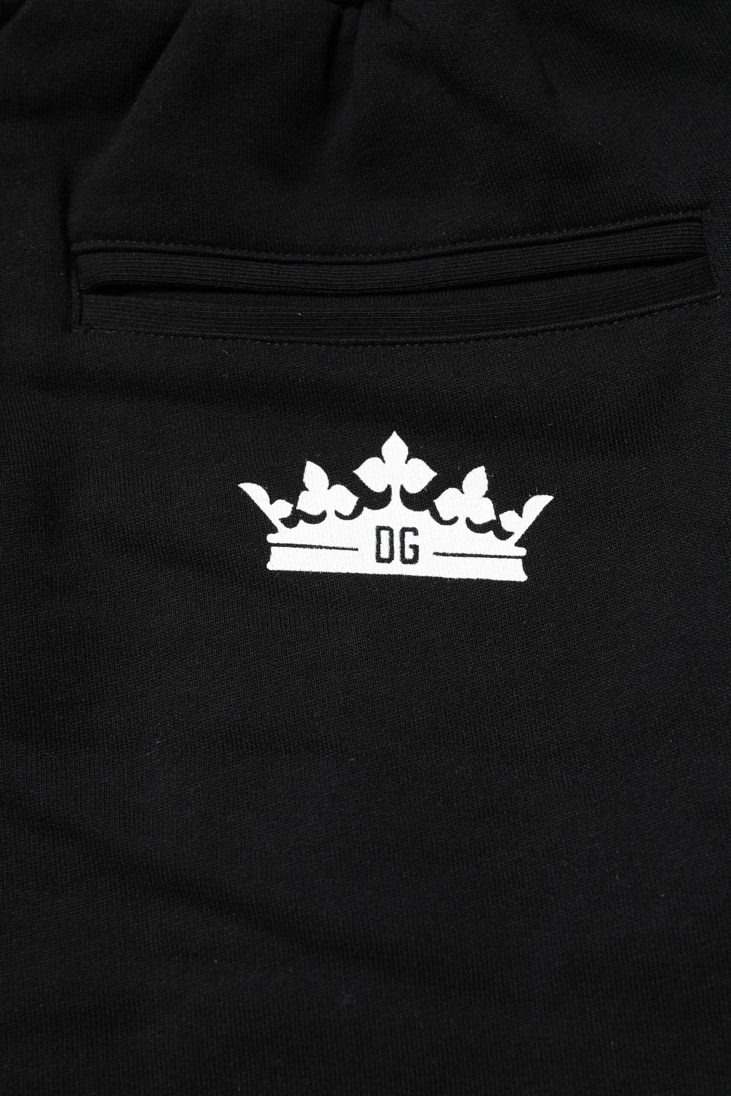 Black Cotton Crown Jogger Sweatpants Pants