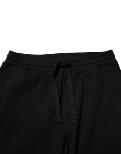 Black Cotton Crown Jogger Sweatpants Pants