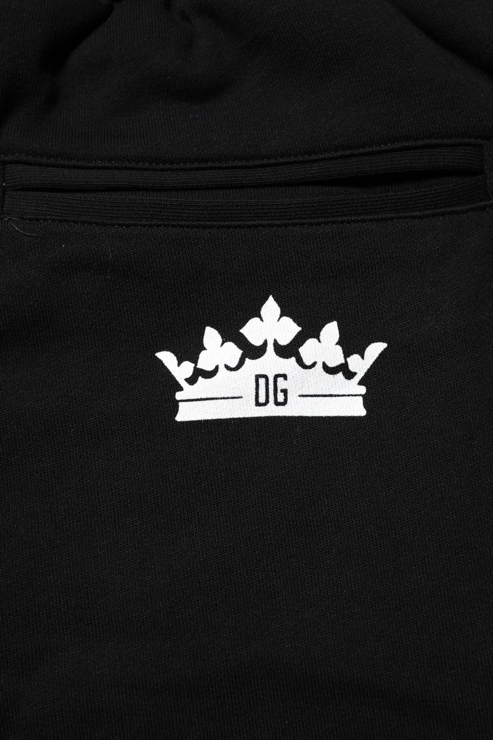 Black Cotton Crown Jogger Sweatpants Pants