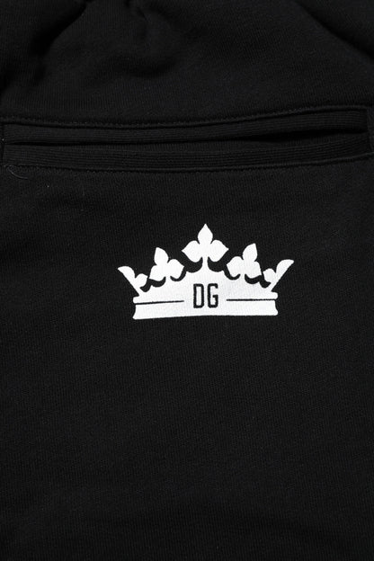 Black Cotton Crown Jogger Sweatpants Pants