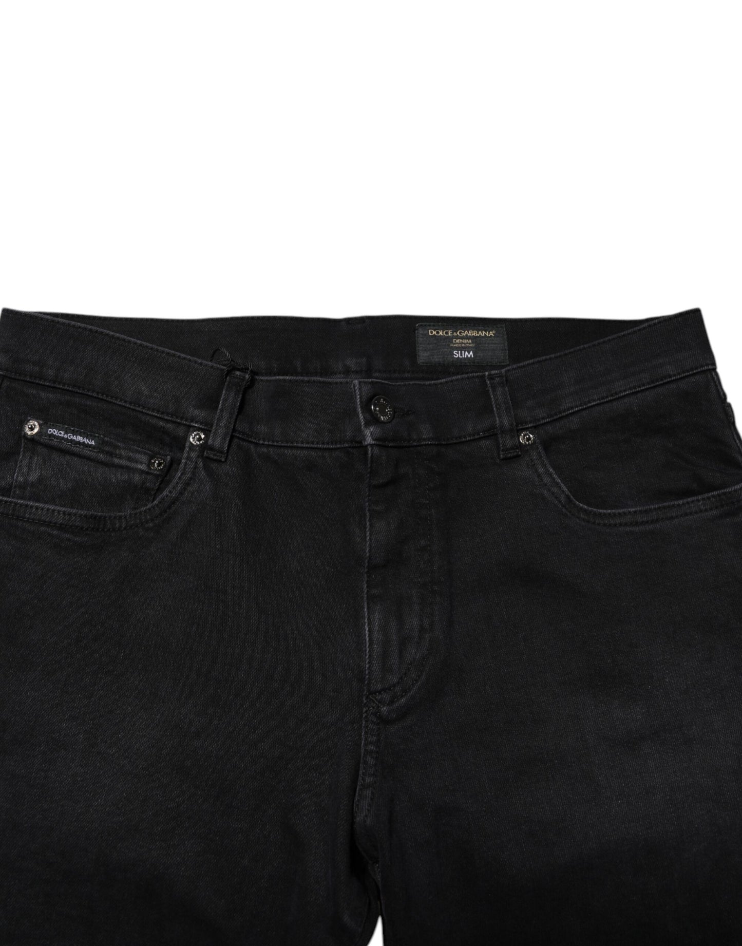 Black Cotton Logo Plaque Denim Jeans