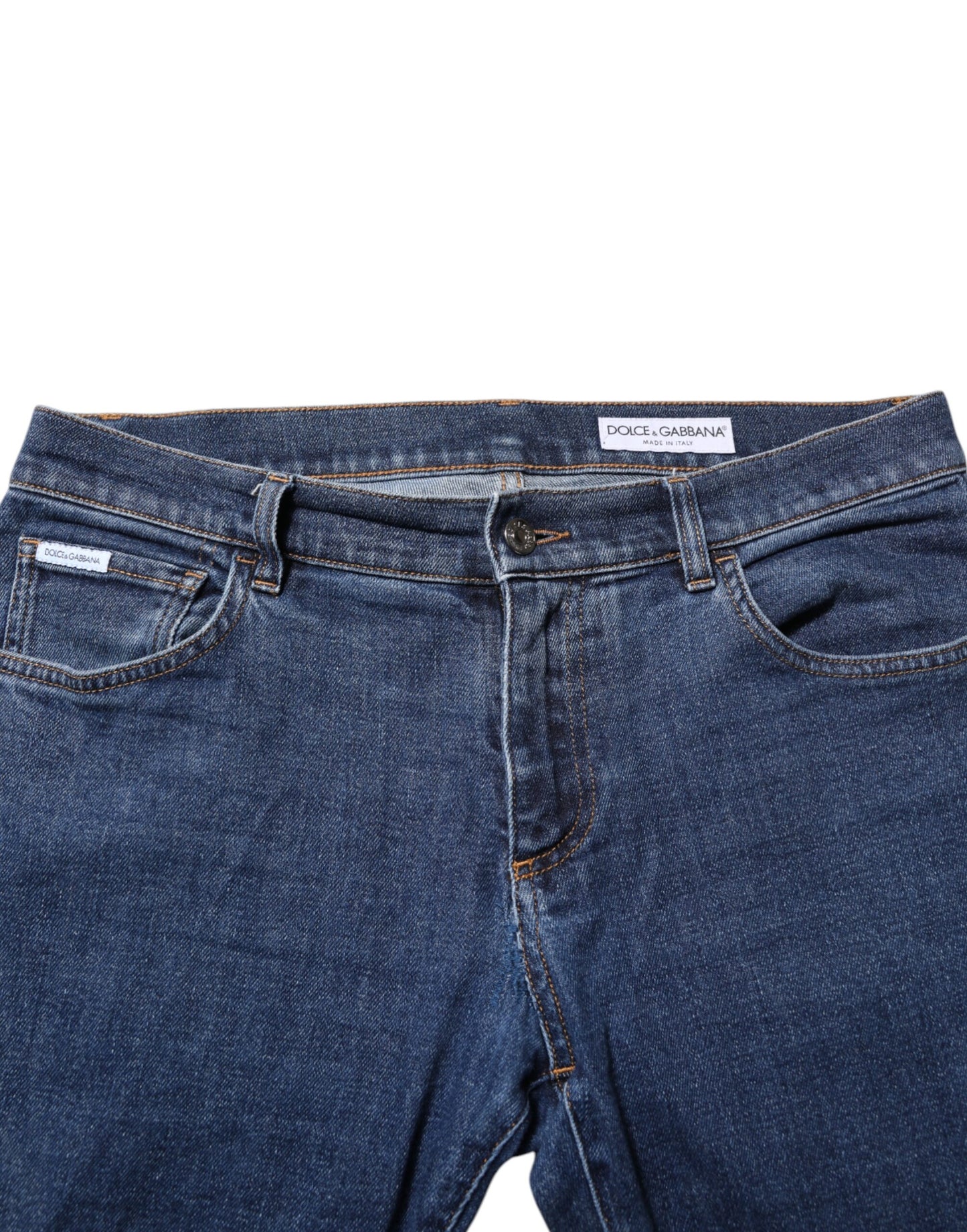 Blue Cotton Logo Skinny Denim Jeans
