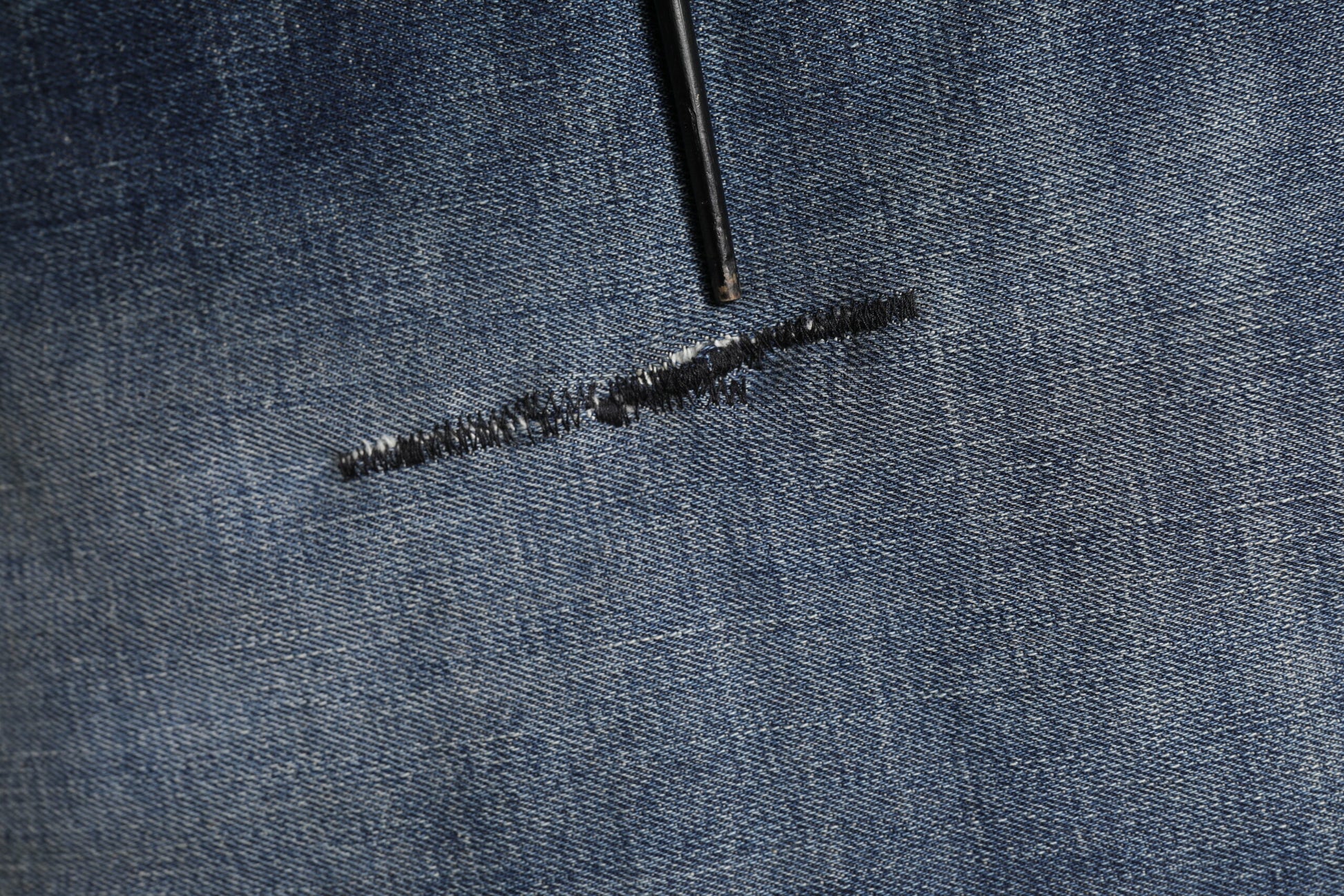 Blue Washed Skinny Logo Plaque Men Denim Jeans