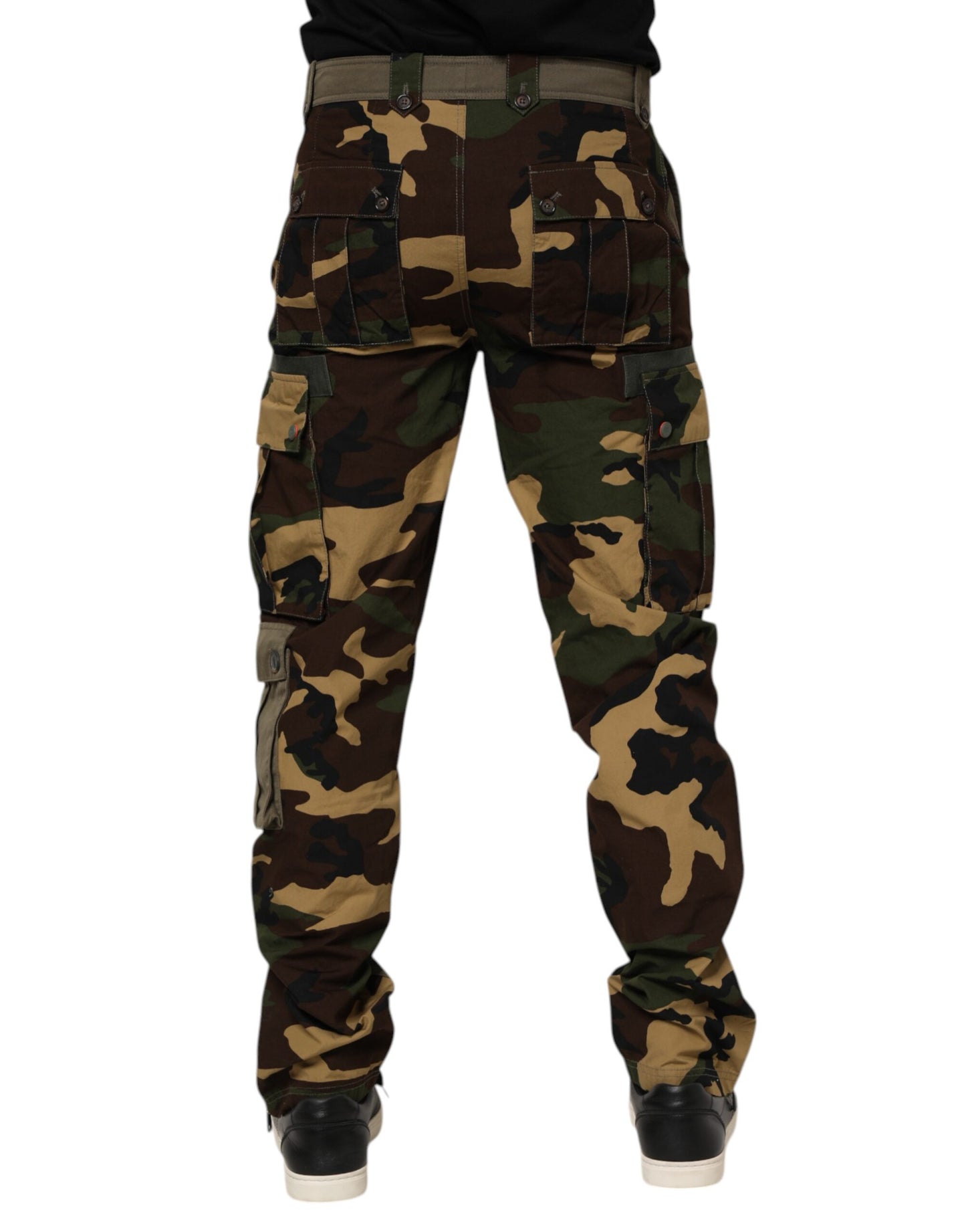 Brown Cotton Camouflage Cargo Pants