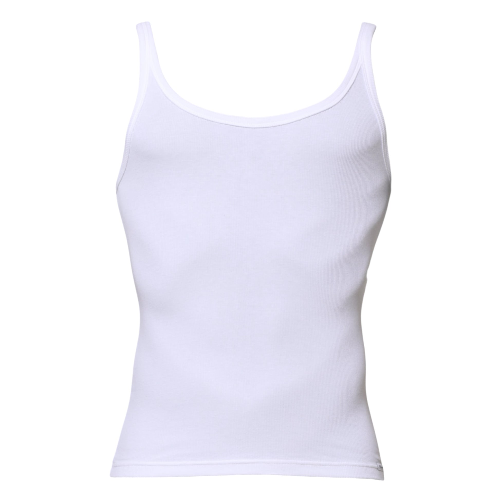 White Sleeveless Round Neck Men Tank T-shirt