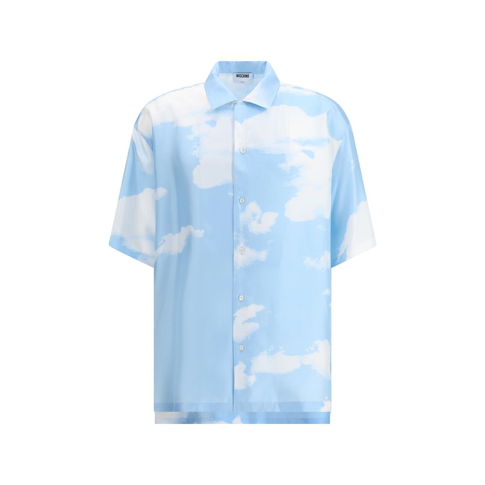 Light Blue Silk Pattern Shirt