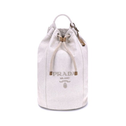 White Cotton Backet Bag
