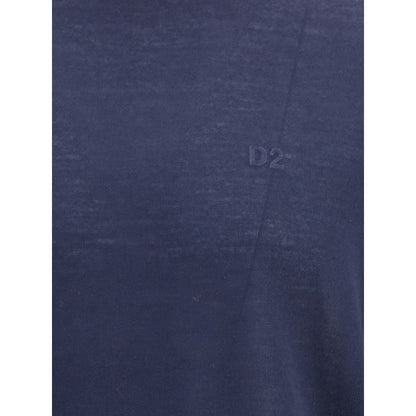 Blue Fleece Wool Turtleneck