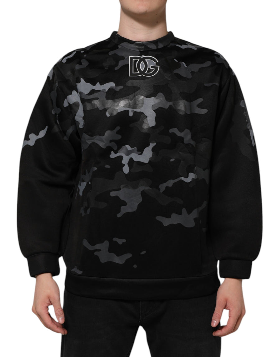 Black Camouflage Pullover Sweatshirt Sweater