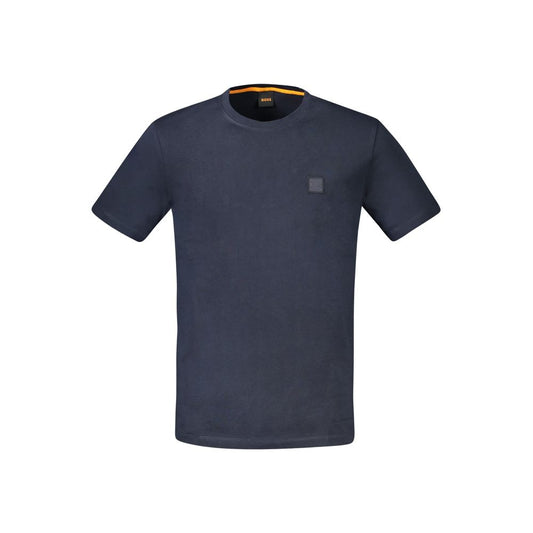 Blue Cotton Men T-Shirt
