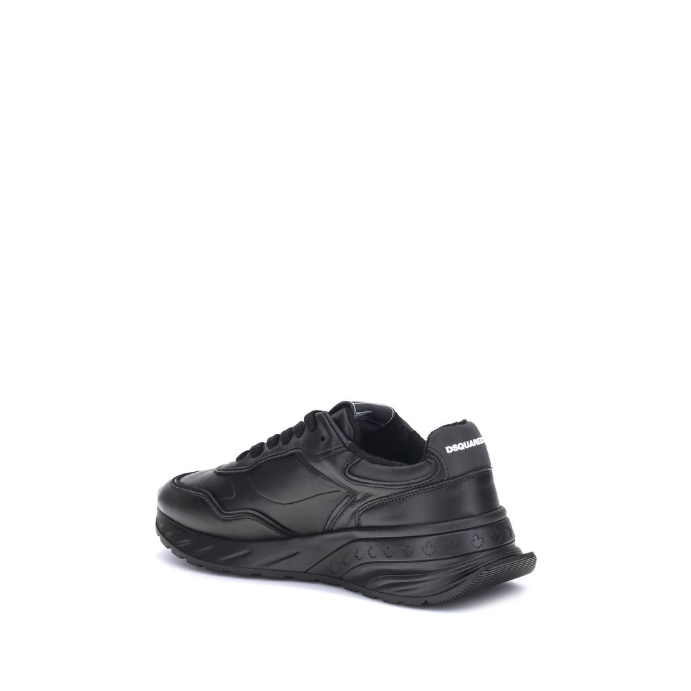 Black Calf Leather Bos Taurus Athletic Sneakers