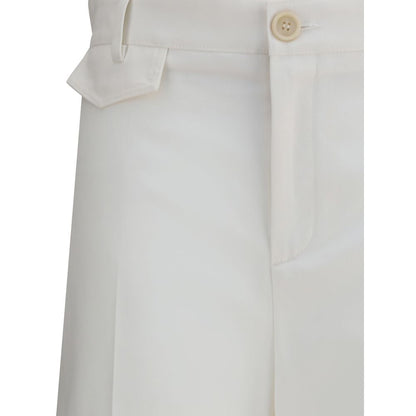 White Cotton Flared Pants
