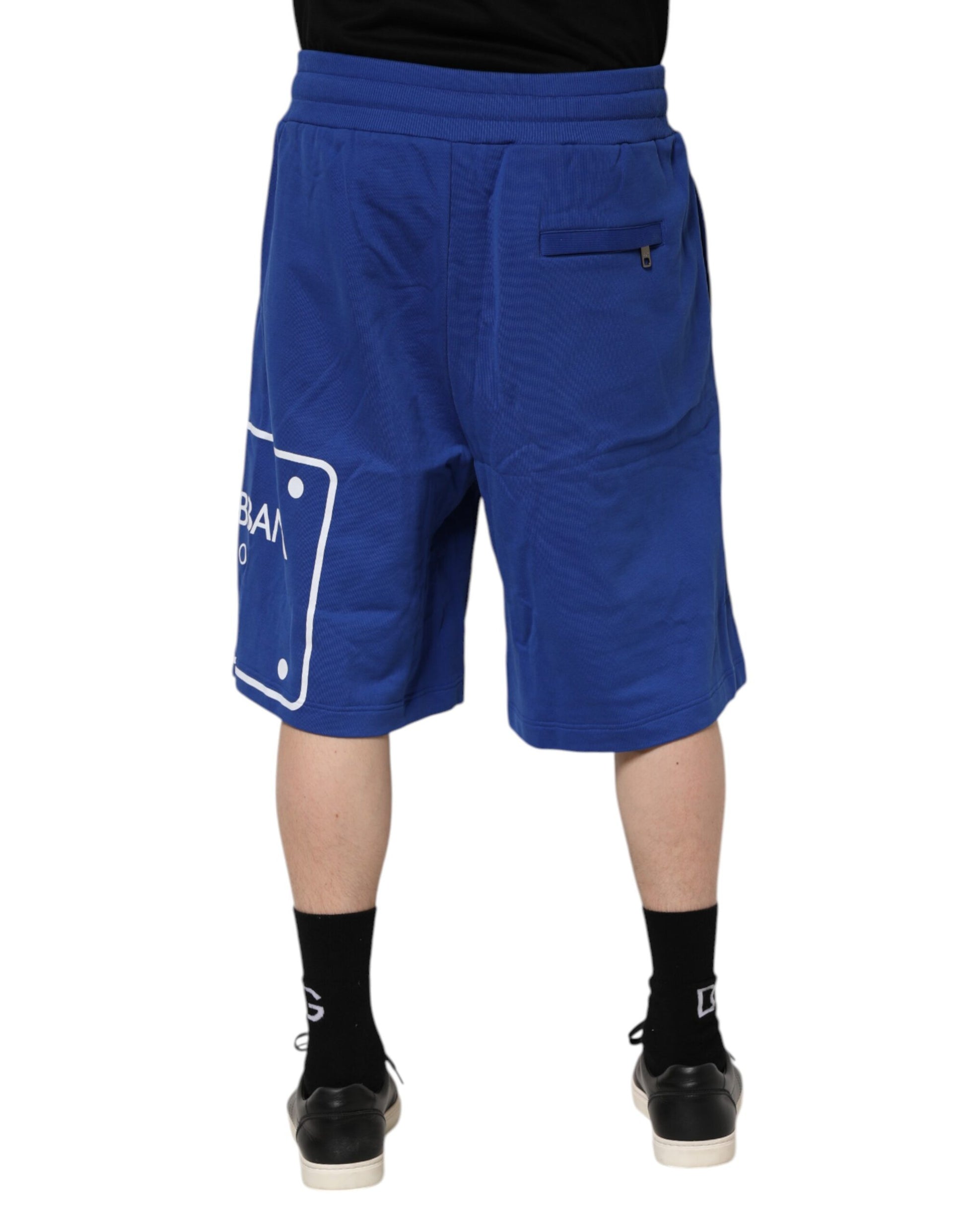 Blue Logo Cotton Bermuda Sweatshorts Shorts