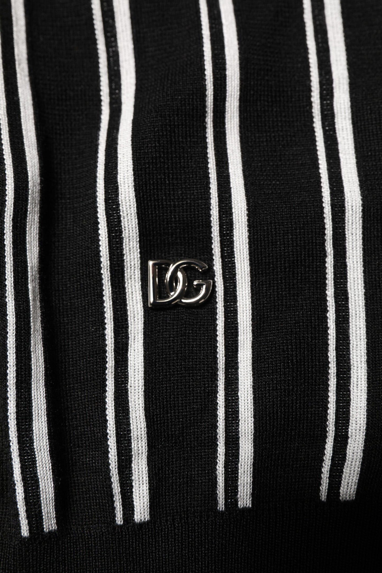 Black White Stripes Collared Polo T-shirt