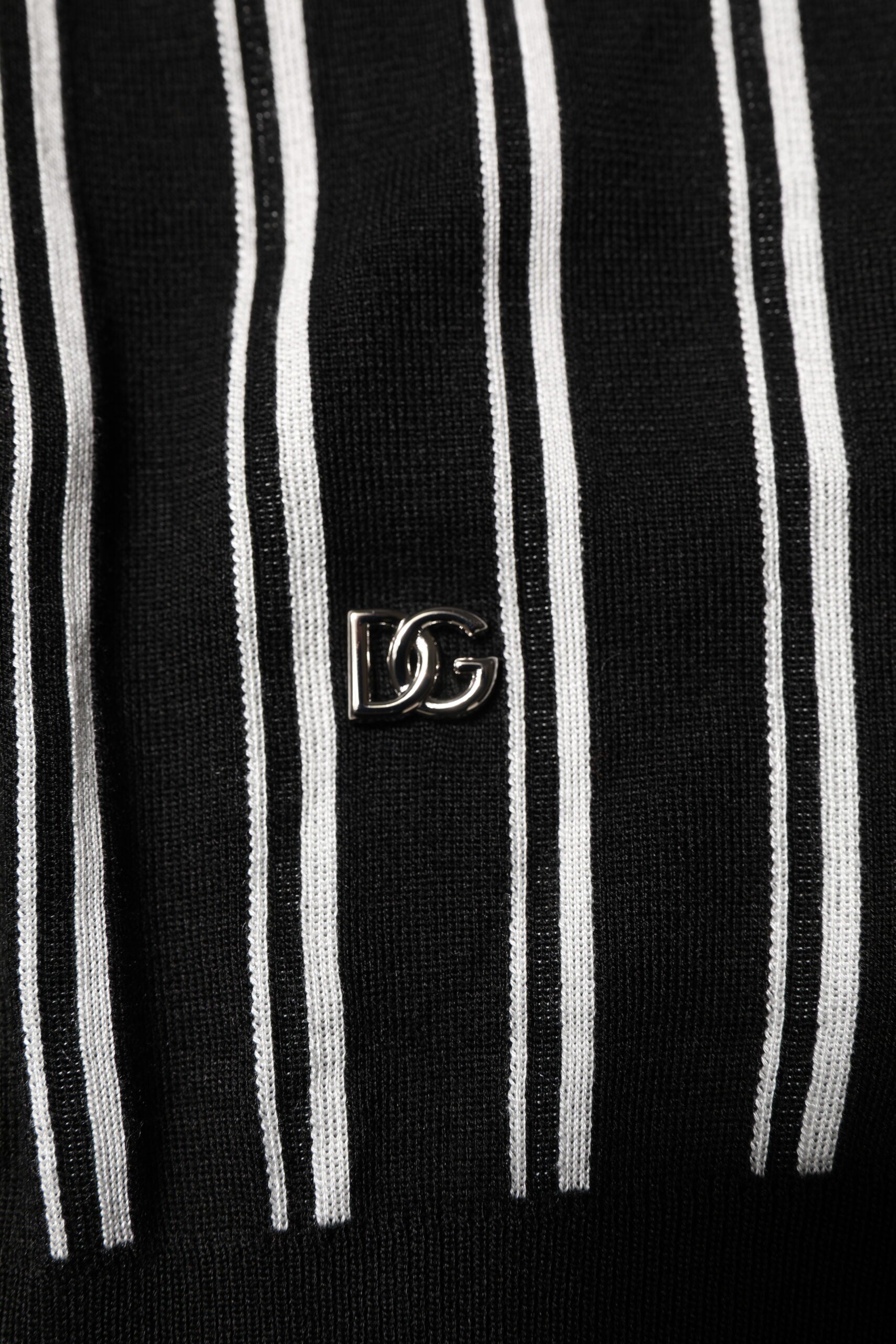 Black White Stripes Collared Polo T-shirt