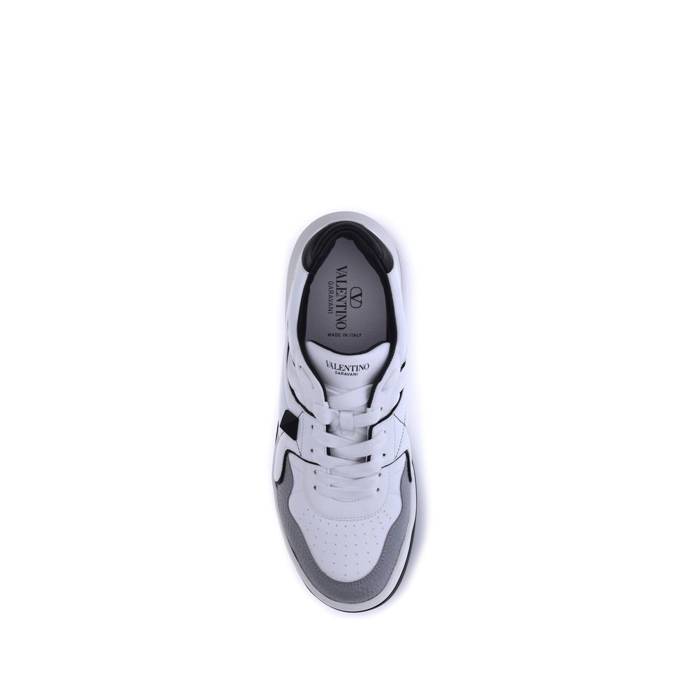 White Calf Leather Bos Taurus Low Top Sneakers