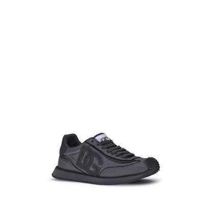 Black Fabric Low Top Sneakers