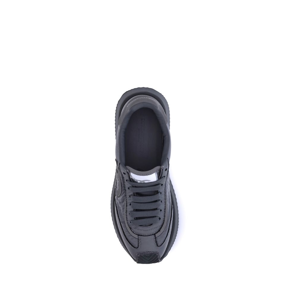 Black Fabric Low Top Sneakers