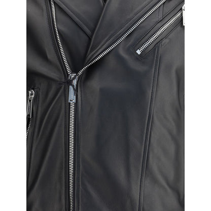 Black Calf Leather Bos Taurus Biker Jacket