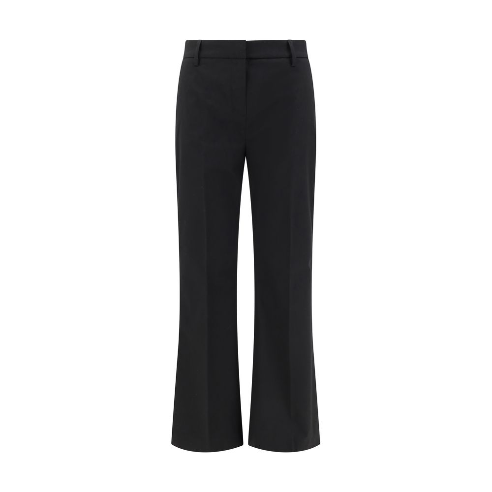Black Cotton Flared Pants