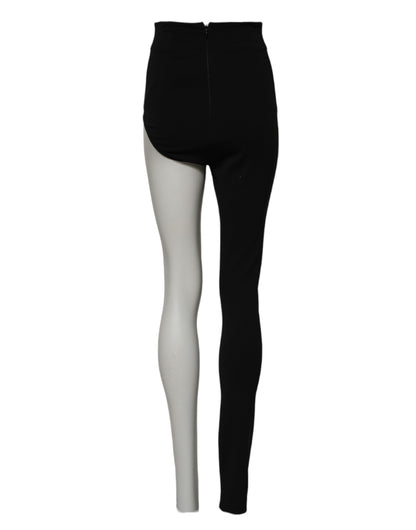 Black Wool High Waist Single Leg Pants