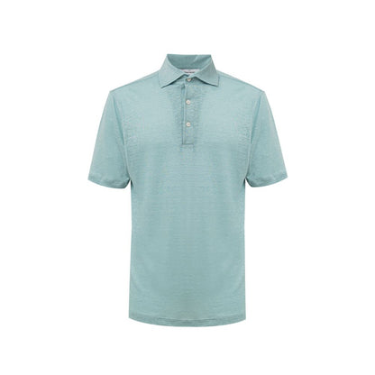 Blue Linen Polo Shirt