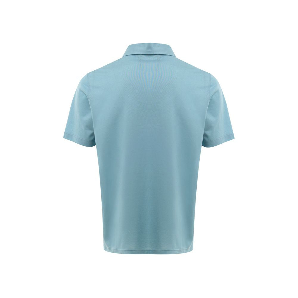 Blue Cotton Polo Shirt