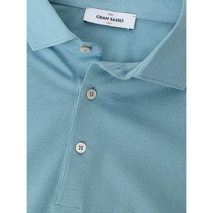 Blue Cotton Polo Shirt