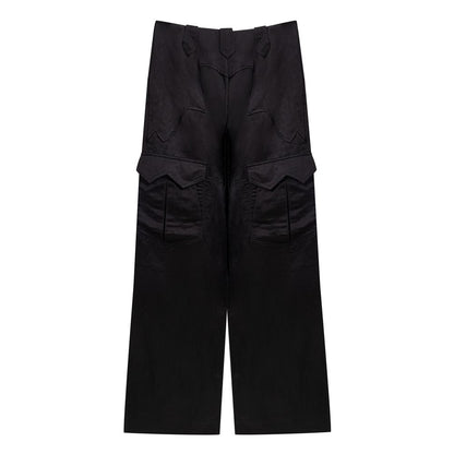 Black Viscose Cargo Pants