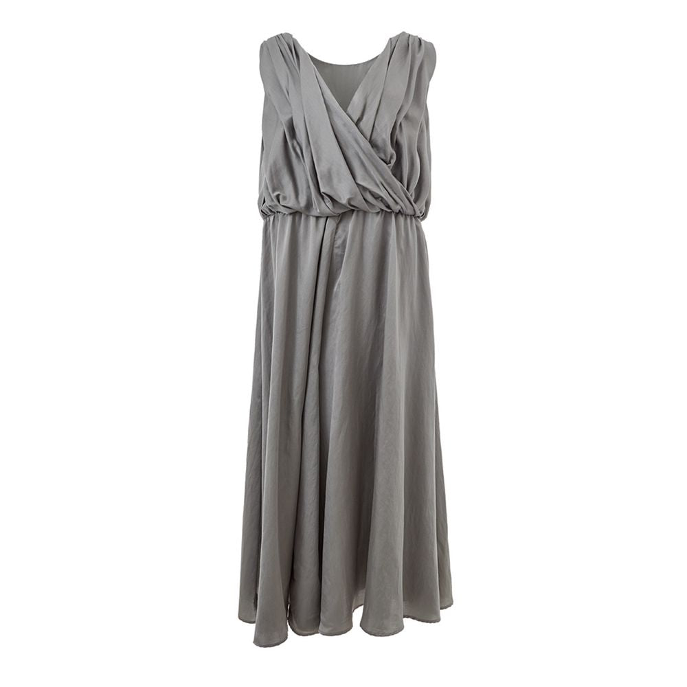 Gray Silk Casual Dress