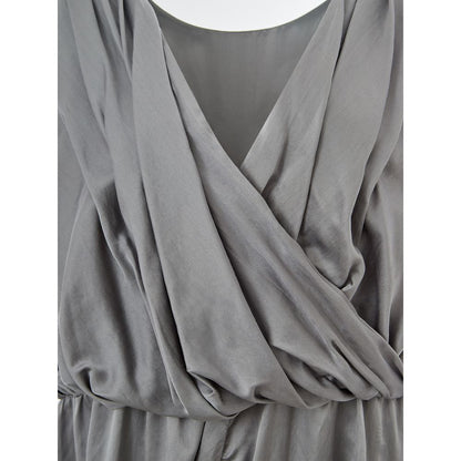 Gray Silk Casual Dress