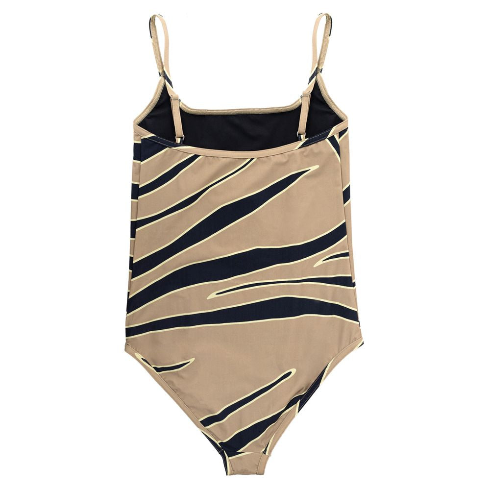 Beige Polyamide One-Piece Swimsuit
