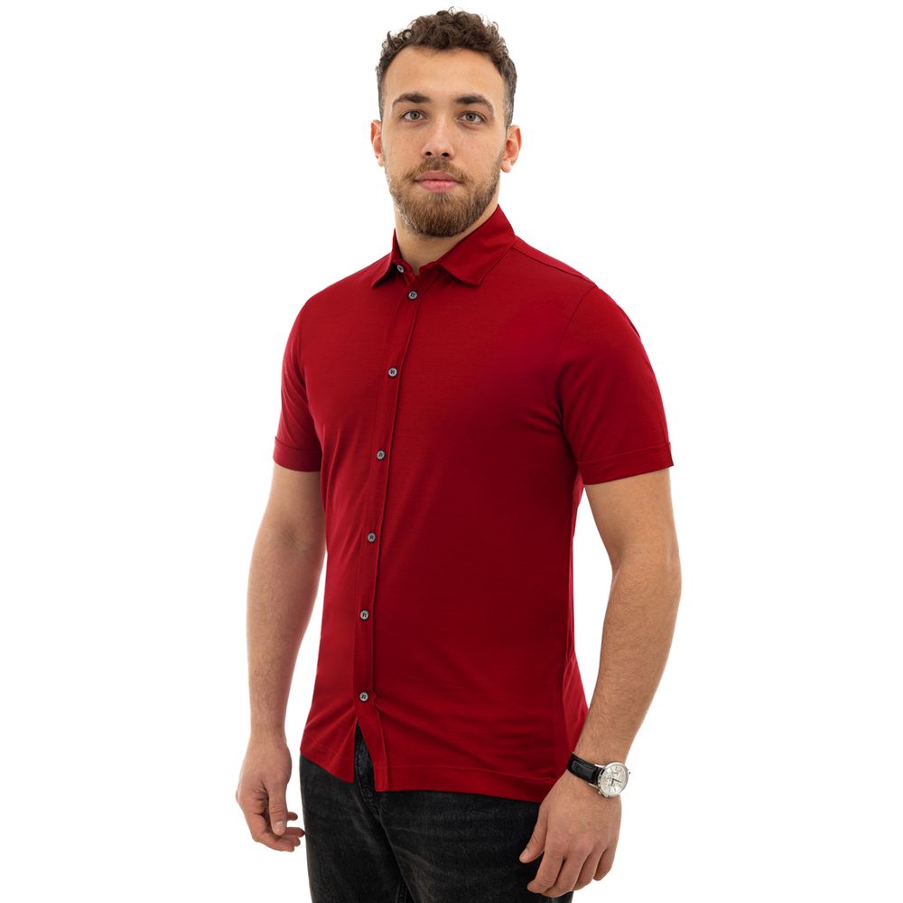 Red Cotton Shortsleeve Shirt