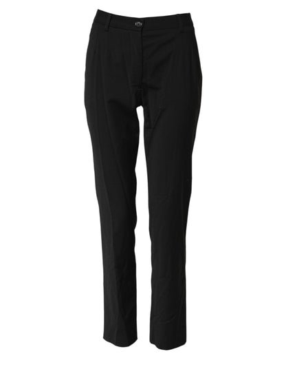 Black STAFF Mid Waist Tapered Pants
