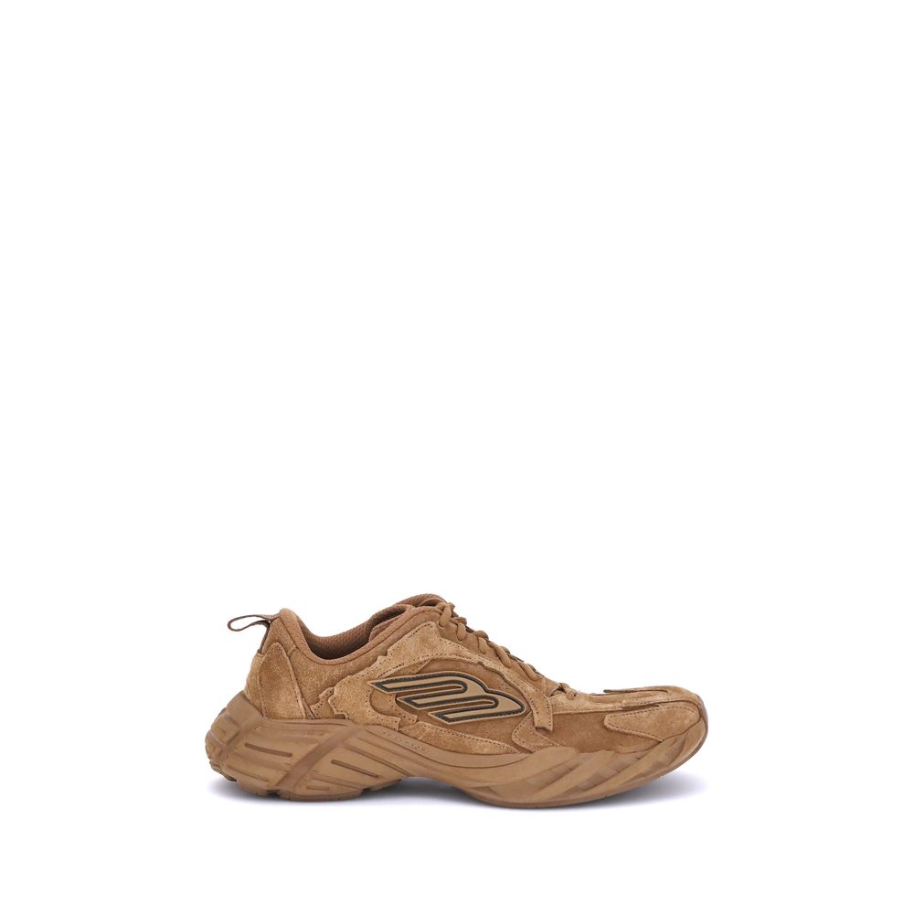 Brown Polyester Athletic Sneakers