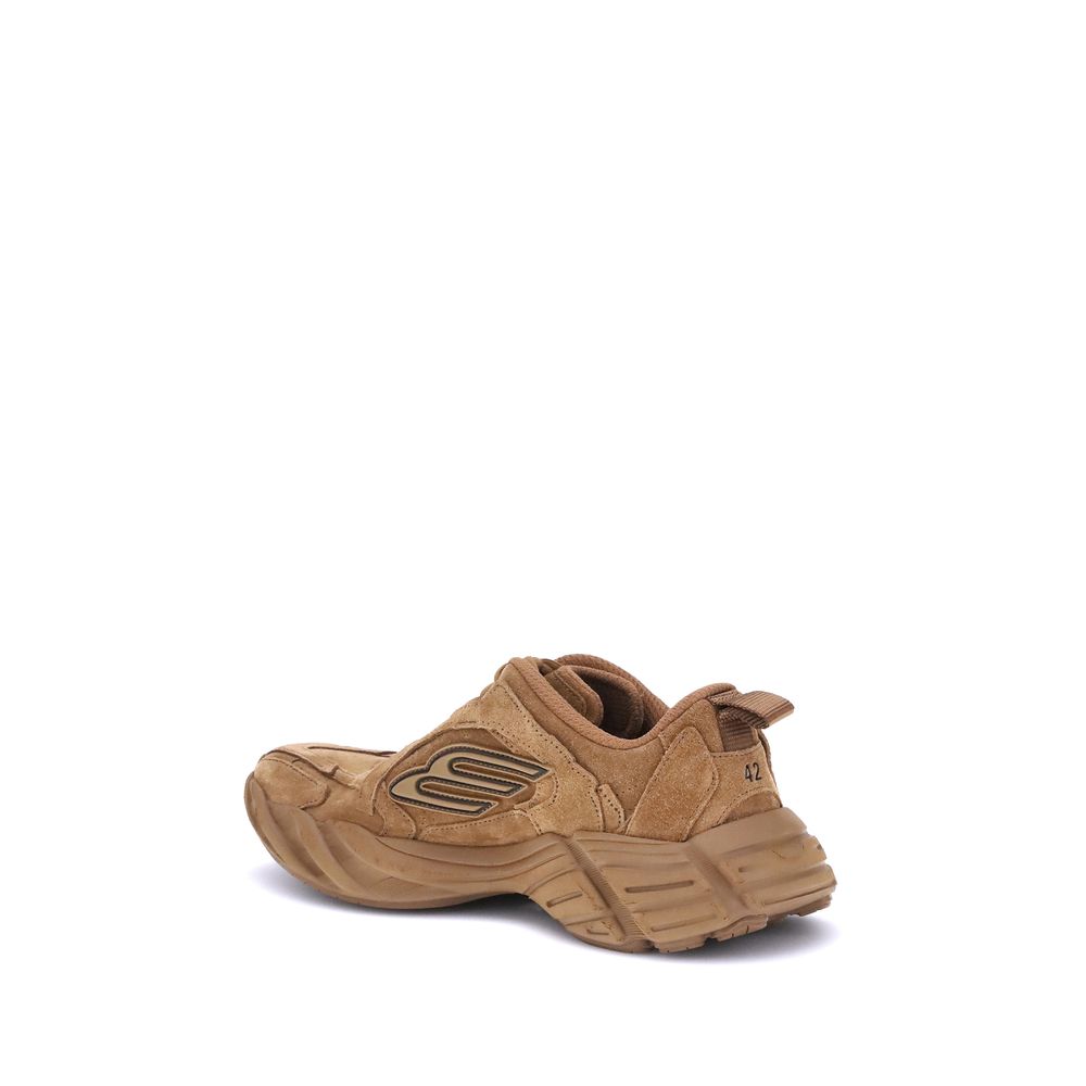Brown Polyester Athletic Sneakers