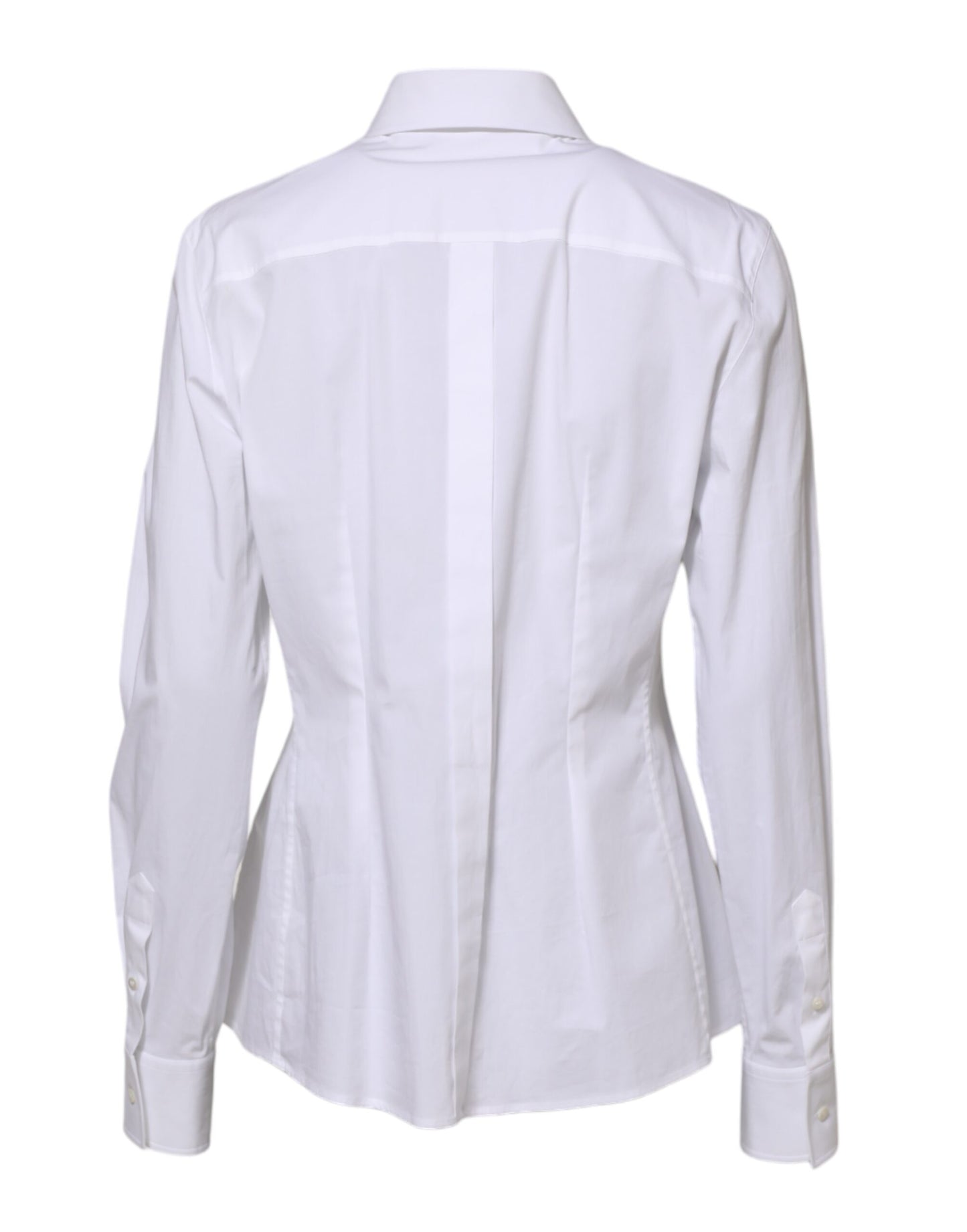 White Cotton Long Sleeves Collared Shirt Top