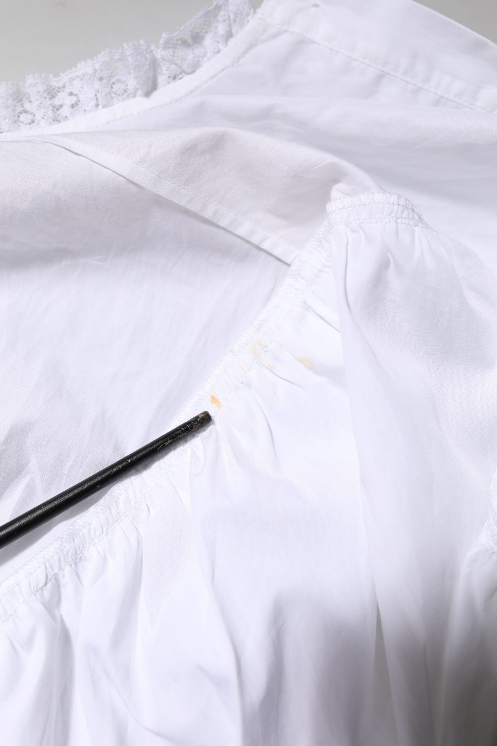 White Ruffled Lace Embellished Blouse Top