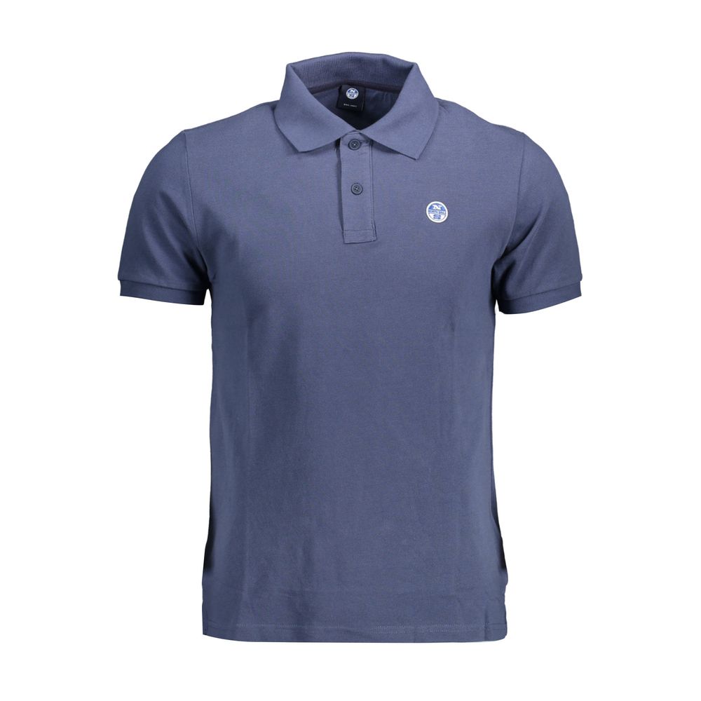 Blue Cotton Polo Shirt