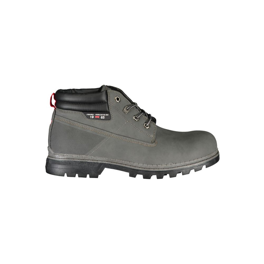 Gray Polyester Mens Boot