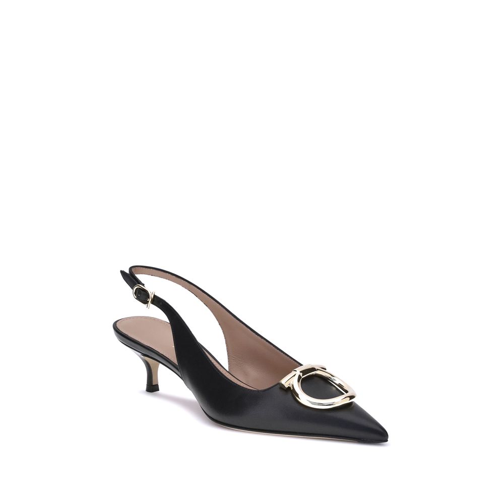 Black Calf Leather Bos Taurus High Heel Pumps